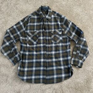 Plaid Men's Shirt in Green and Blue
